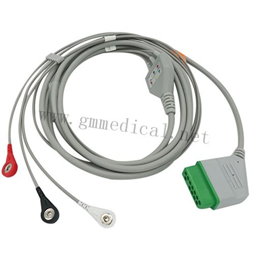 3 لیڈ ای سی جی کیبل لیڈ ویائر موازنہ نہرون کوہڈ، 12 پن کے ساتھ