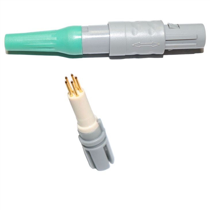 Plastic Connector 1P PAG 2-8pin Two Keying 40 Degree Push-Pull Circular Straight Plug With Bend Relief